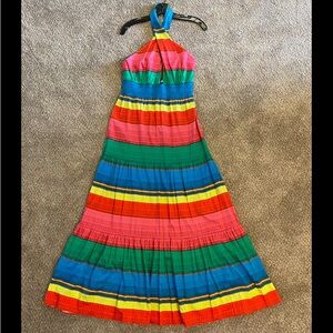 Alice + Olivia Striped Cabo Halter Maxi Dress